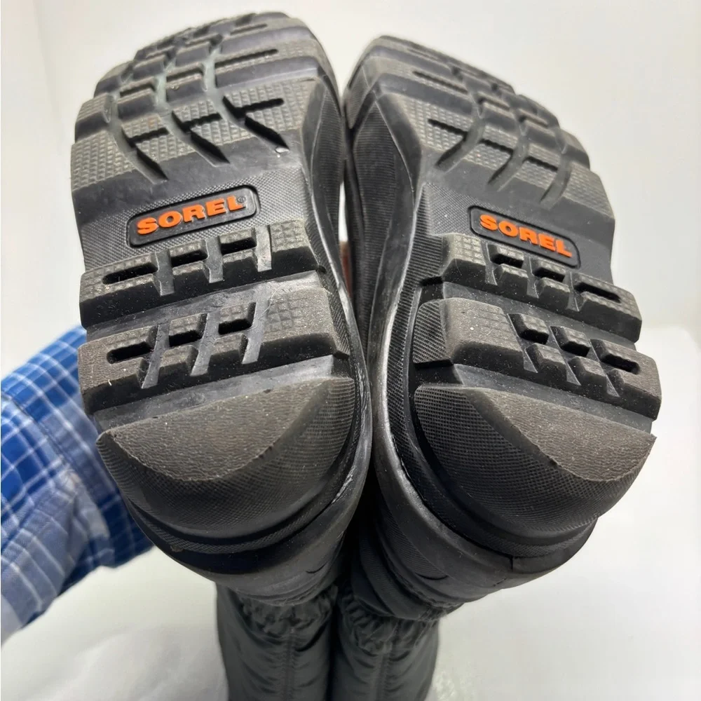 Sorel Kids Youth Size 3 Winter Snow Boots Gray Orange Waterproof Insulated